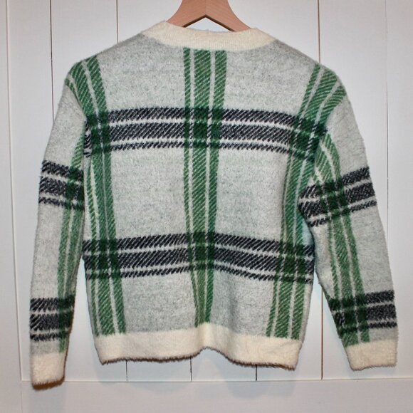 Cardigan - Fuzzy Plaid • XS • Cottagecore / Cozy / Grandpacore - Picture 3 of 8